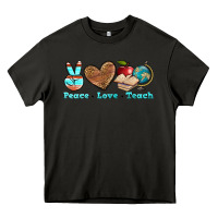 Asphalt peace love teach Heavy Core Tee - BundleAndBundleShop