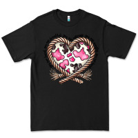 Black western cowhide heart Premium Tee - CowhideDigitalArt