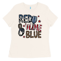 Bone red wine blue Ladies Tee - CowhideDigitalArt