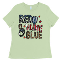 Matcha red wine blue Ladies Tee - CowhideDigitalArt