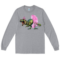 Heather Grey balerina t rex dinosaur with tutu Long Sleeve Tee - Artiststas