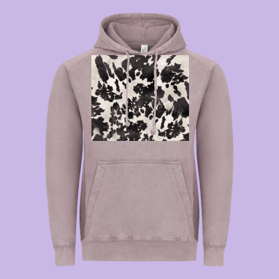 Black And White Cowhide Tumbler Vintage Hoodie Designed By Barkaloodesign