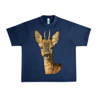 Navy Red brocket Deer Head Urban Heavy Tee - LillyAllenDesigns