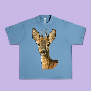 Red Brocket Deer Head Urban Heavy Tee Designed By Lillyallendesigns