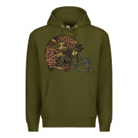 Army Green American football helmet Premium Hoodie - BarkalooDesign