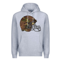 Heather Grey American football helmet Premium Hoodie - BarkalooDesign