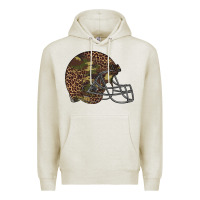 Oatmeal Heather American football helmet Premium Hoodie - BarkalooDesign