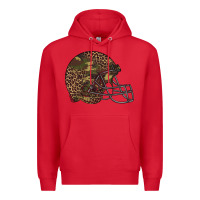 Red American football helmet Premium Hoodie - BarkalooDesign