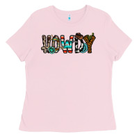 Bubblegum Pink howdy Ladies Tee - CowhideDigitalArt