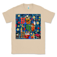 Mushroom christmas ho ho ho with coffee cups and ornaments with plaid seamless  Classic Tee - BundleAndBundleShop