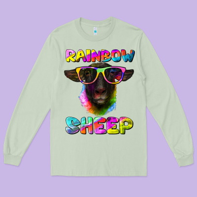 Rainbow Sheep Suffolk Sheep Long Sleeve Tee Designed By Artiststas