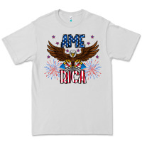 Dove Grey America eagle Premium Tee - CowhideDigitalArt