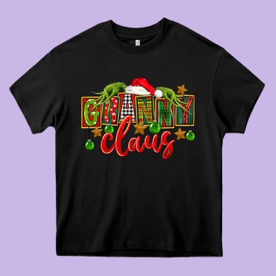 Christmas Granny Claus Heavy Core Tee Designed By Fadigitalartstudio