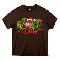 Chocolate Brown christmas granny claus Heavy Core Tee - FaDigitalArtStudio