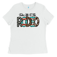 White take me to the rodeo Ladies Tee - CowhideDigitalArt