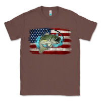 Chestnut American Flag Fish Classic Tee - Jasminsmagicworld