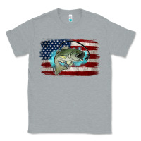Heather Grey American Flag Fish Classic Tee - Jasminsmagicworld