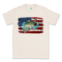 Natural American Flag Fish Classic Tee - Jasminsmagicworld