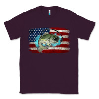 Plum American Flag Fish Classic Tee - Jasminsmagicworld