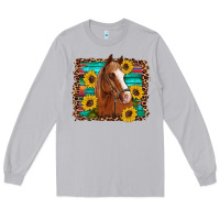 Moon Dust horse sunflowers turquoise wooden serape leopard Long Sleeve Tee - Artiststas