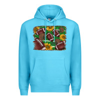 Ocean Blue American football background Premium Hoodie - BarkalooDesign