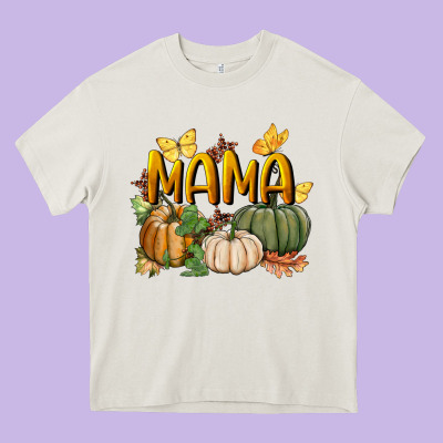 Mama Pumpkin Heavy Core Tee Designed By Bundleandbundleshop