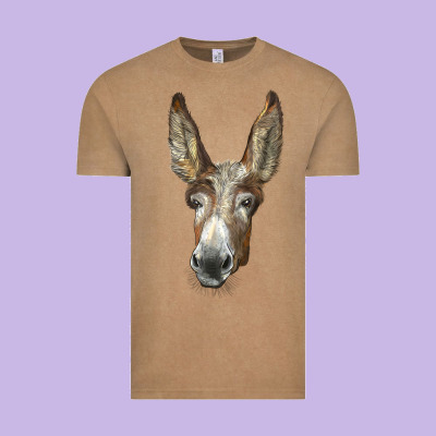 American Mammoth Jackstock Donkey  Face Vintage Tee Designed By Lillyallendesigns