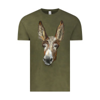 Vintage Olive american mammoth jackstock donkey  face Vintage Tee - LillyAllenDesigns