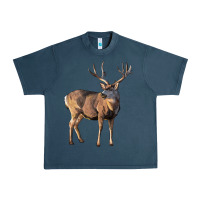 Midnight Navy Mule Buck Deer Urban Heavy Tee - LillyAllenDesigns