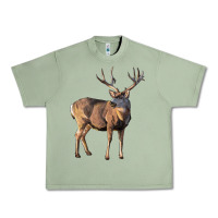 Oil Green Mule Buck Deer Urban Heavy Tee - LillyAllenDesigns
