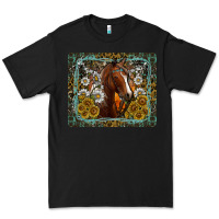 Black Western Horse Mouse Pad Premium Tee - CowhideDigitalArt