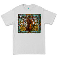 Dove Grey Western Horse Mouse Pad Premium Tee - CowhideDigitalArt