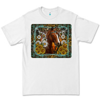 White Western Horse Mouse Pad Premium Tee - CowhideDigitalArt