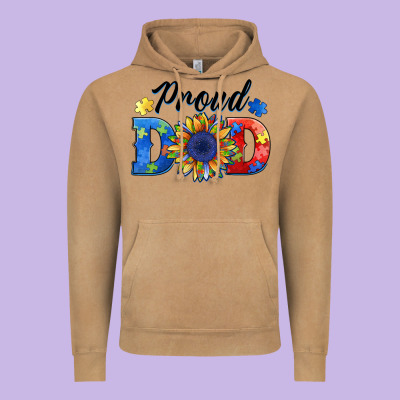 Proud Dad Autism Vintage Hoodie Designed By Barkaloodesign