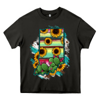 Asphalt Indiana Map Sunflower Cactus Serape Heavy Core Tee - RanaPortraitStore