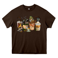 Chocolate Brown Fishing Coffee Cups Heavy Core Tee - FaDigitalArtStudio