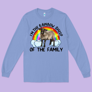 I'm The Rainbow Sheep Of The Family Suffolk Sheep Black Face Sheep Long Sleeve Tee Designed By Artiststas