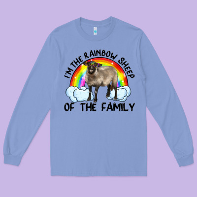 I'm The Rainbow Sheep Of The Family Suffolk Sheep Black Face Sheep Long Sleeve Tee Designed By Artiststas