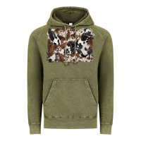 Vintage Olive black and brown cowhide background Vintage Hoodie - BarkalooDesign