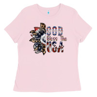 Bubblegum Pink god bless the usa Ladies Tee - SublimationCraftShop