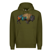 Army Green leopard bison Premium Hoodie - RanaPortraitStore