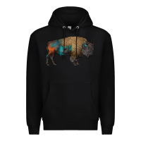 Black leopard bison Premium Hoodie - RanaPortraitStore