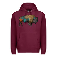 Burgundy leopard bison Premium Hoodie - RanaPortraitStore
