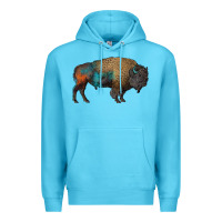 Ocean Blue leopard bison Premium Hoodie - RanaPortraitStore