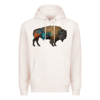 Pale Pink leopard bison Premium Hoodie - RanaPortraitStore