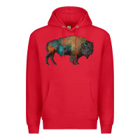 Red leopard bison Premium Hoodie - RanaPortraitStore