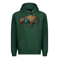 Sports Green leopard bison Premium Hoodie - RanaPortraitStore