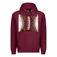 Burgundy american football and baseball Premium Hoodie - BarkalooDesign