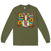 Army Green goat daisy sunflowers leopard serape glitter Long Sleeve Tee - Artiststas