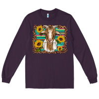 Plum goat daisy sunflowers leopard serape glitter Long Sleeve Tee - Artiststas